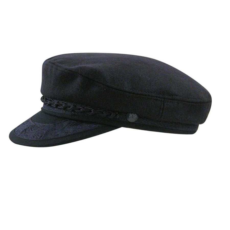 Aegean Black Wool Greek Fisherman Cap